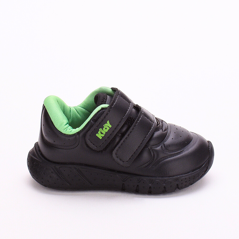 Tênis Infantil Menino Kidy Equilíbrio Fecho Duplo Preto Verde