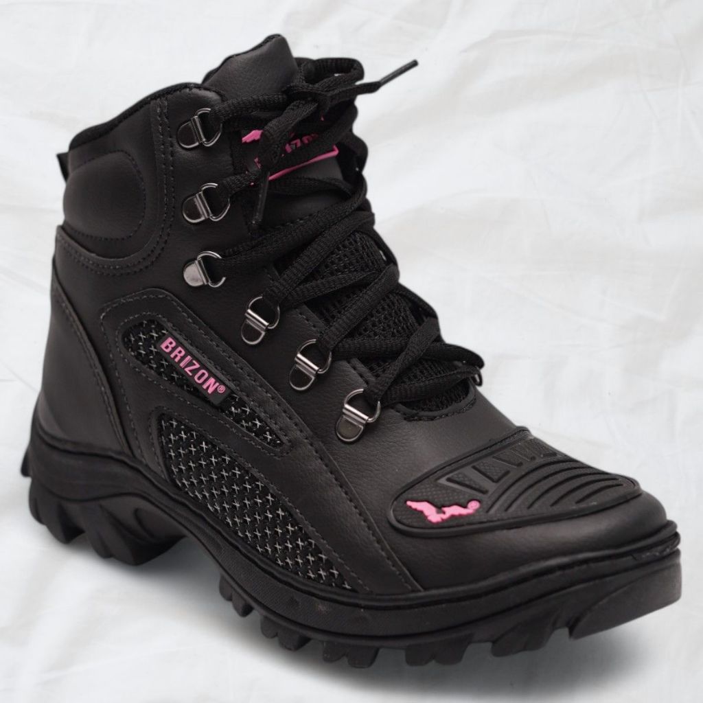 Bota Esportiva Feminina – Ideal para Trilhas, Caminhada e Motociclismo – Sola em Borracha