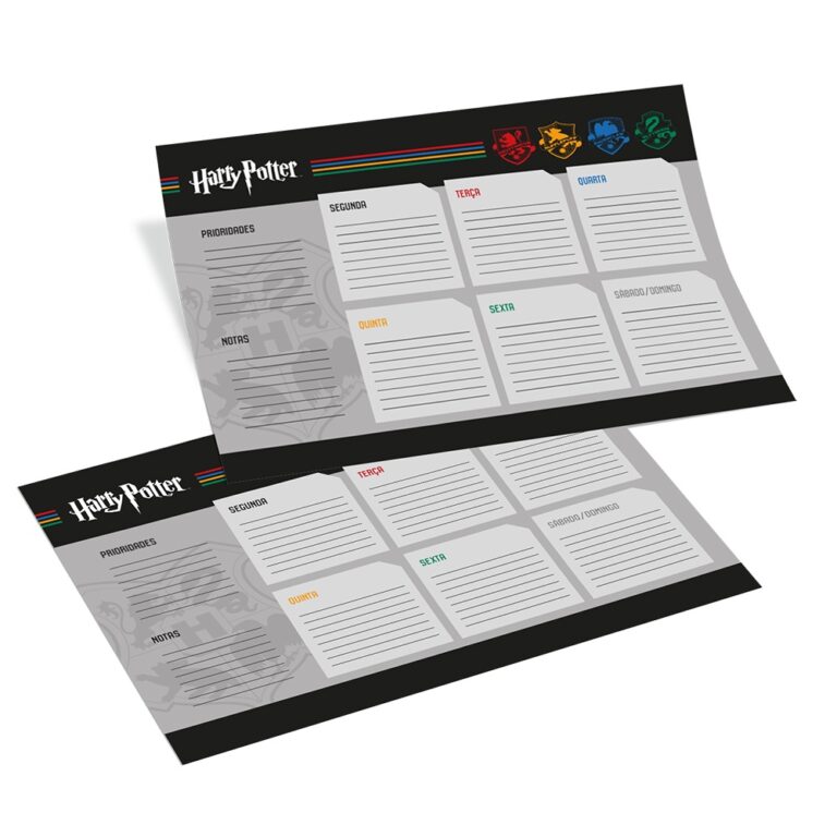 Refil Para Prancheta Planner Semanal Harry Potter 