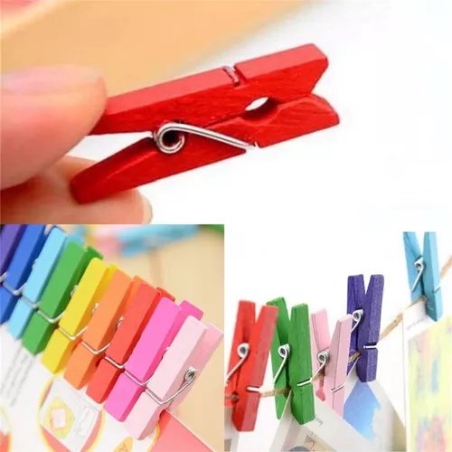 50 Mini Pregador de Madeira 2,5cm Para Decoração