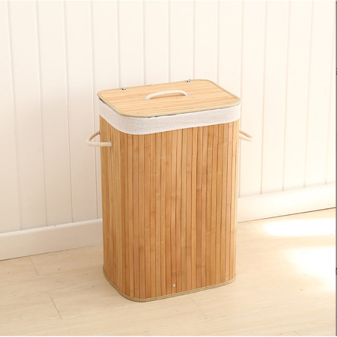 Cesto de Roupa Suja 72 LITROS Lavanderia Bambu c/ 