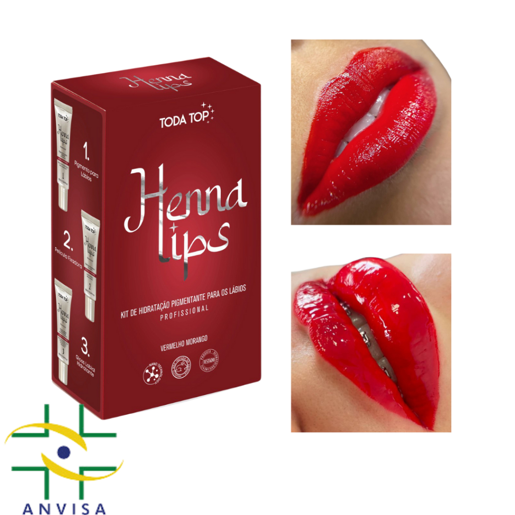 Kit Henna Labial Até 40 Aplicações Maquiagem Profissional Pode Usar Dermapen  – Toda Top