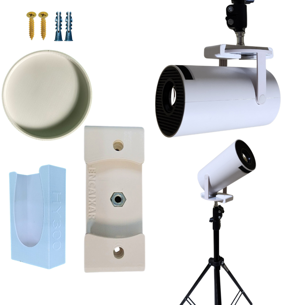 Kit Completo p/ Projetor HY300 Fullcam Com Suportes e Tampa de Lente – pronto para instalar