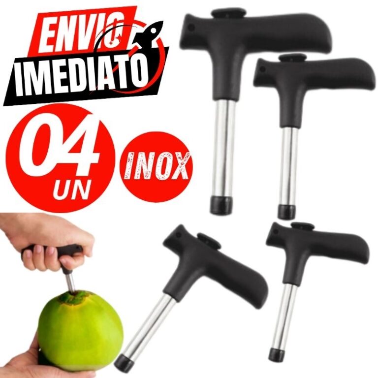 Kit 04 Furador Abridor Manual de Coco Premium Inox