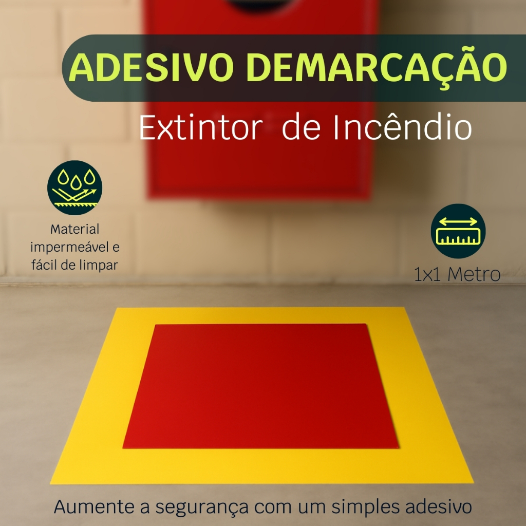 Tapete Adesivo Demarcação Local Extintor Mangueira Incêndio Normas Segurança  Escola Condominio