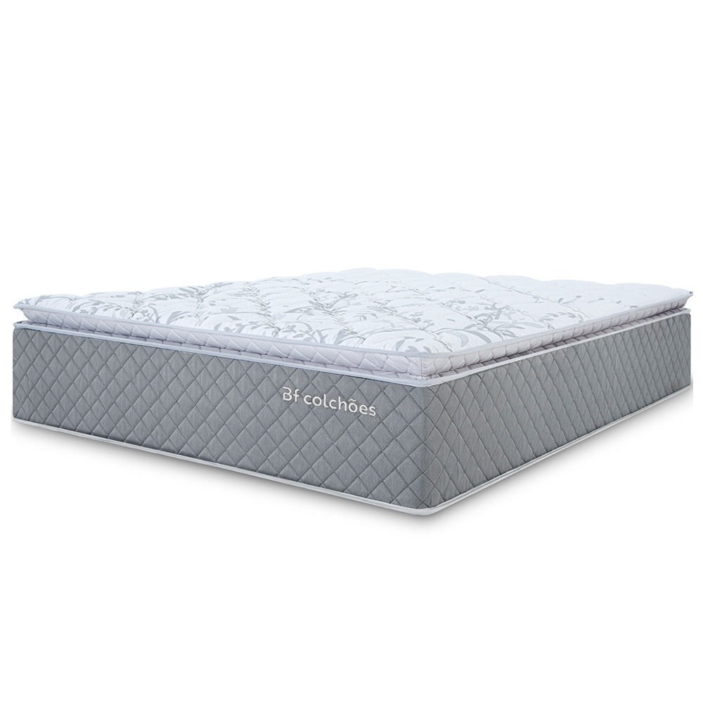 Colchão Queen Molas Ensacadas com Pillow Top Extra Conforto 158x198x33cm BF Colchões