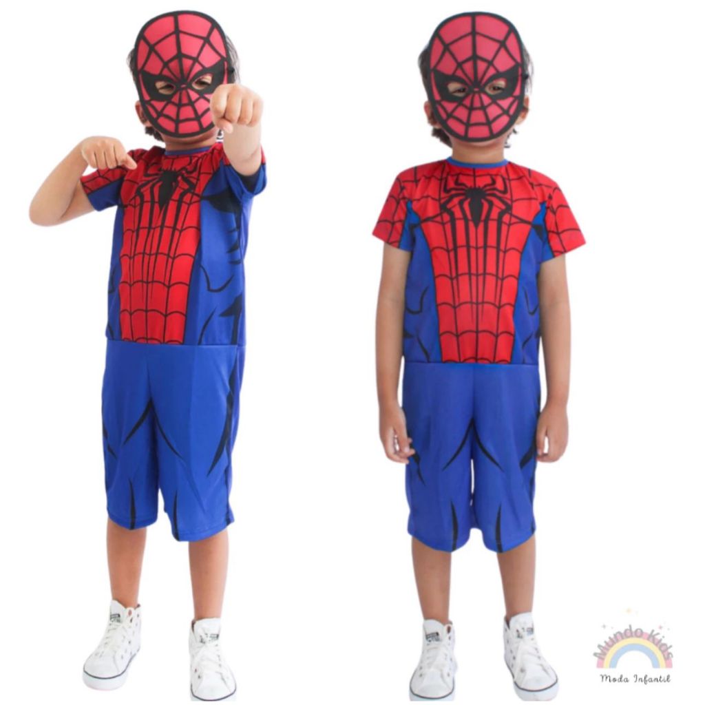Fantasia do Homem Aranha Infantil Com Mascara – Envio Rápido