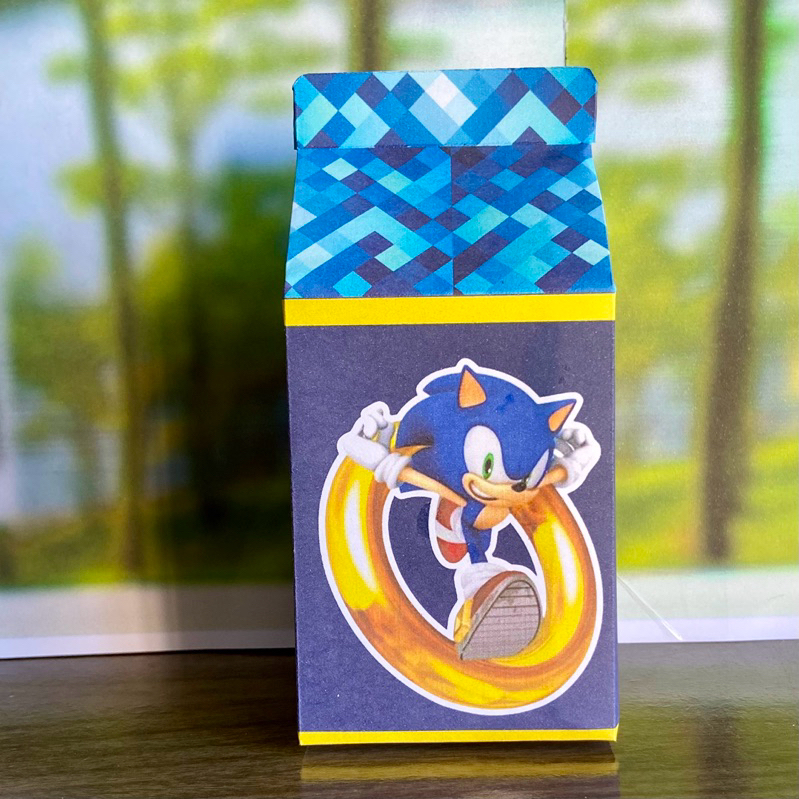 10 Caixinhas Milk PEGUE E  MONTE Sonic Personalizada Lembrancinha Festa