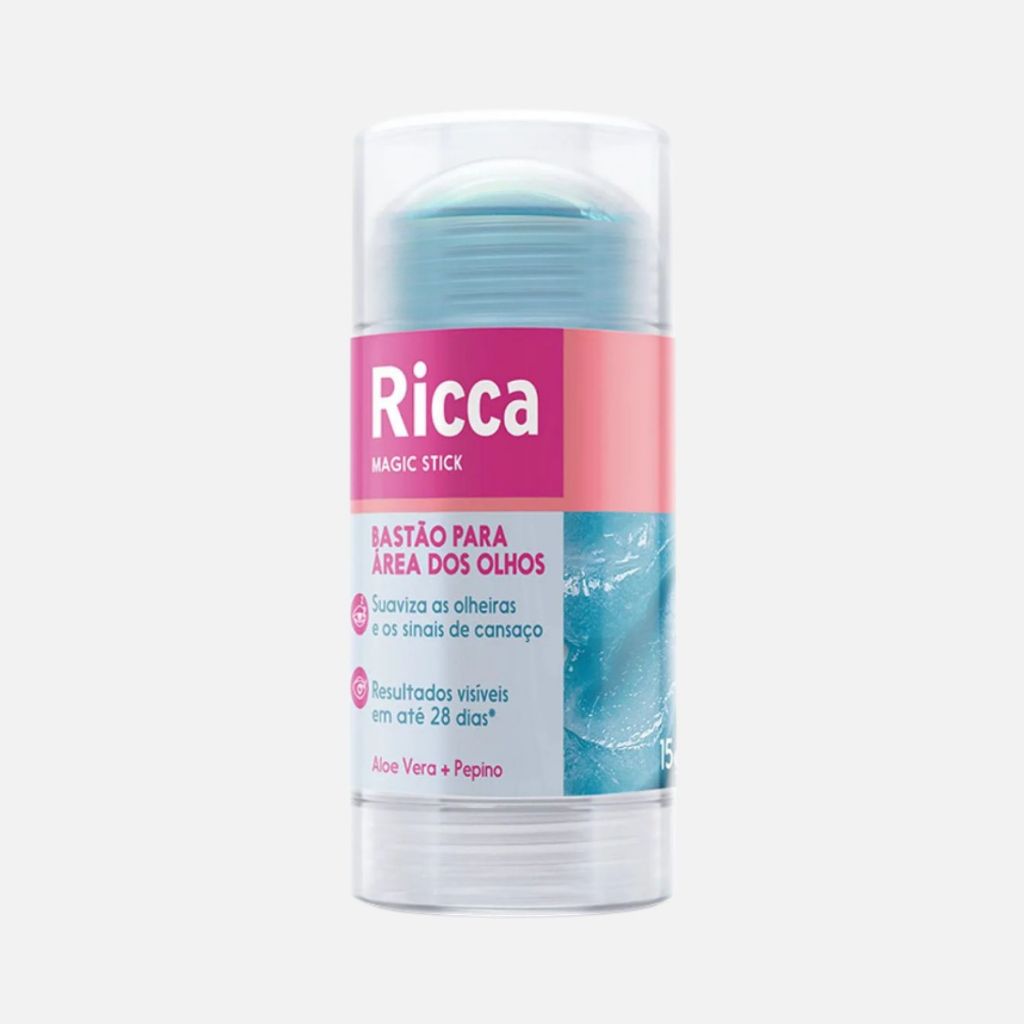 Bastão Ricca Magic Stick Aloe Vera e Pepino 20g  Área dos Olhos Olheiras e Linhas