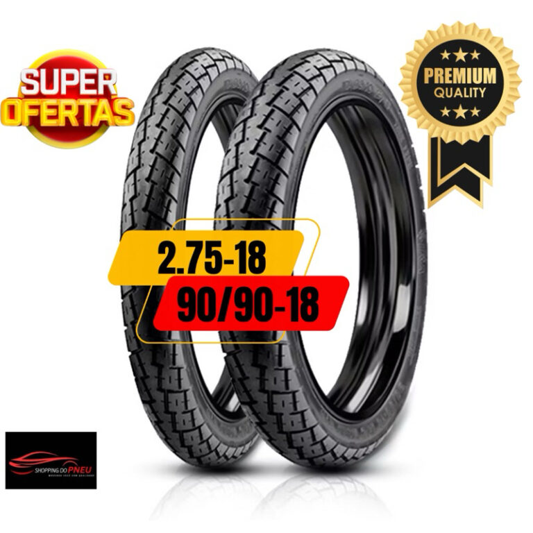 Pneu Borracha Vipal 90/90-18 + 2.75-18 Magnos Tyre