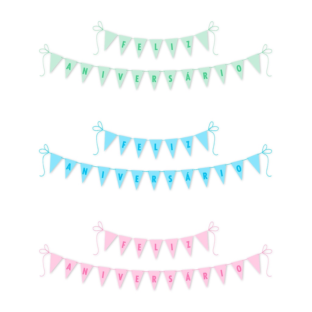 Faixa Feliz Aniversário Live Colors Candy 175x13cm Junco 1und