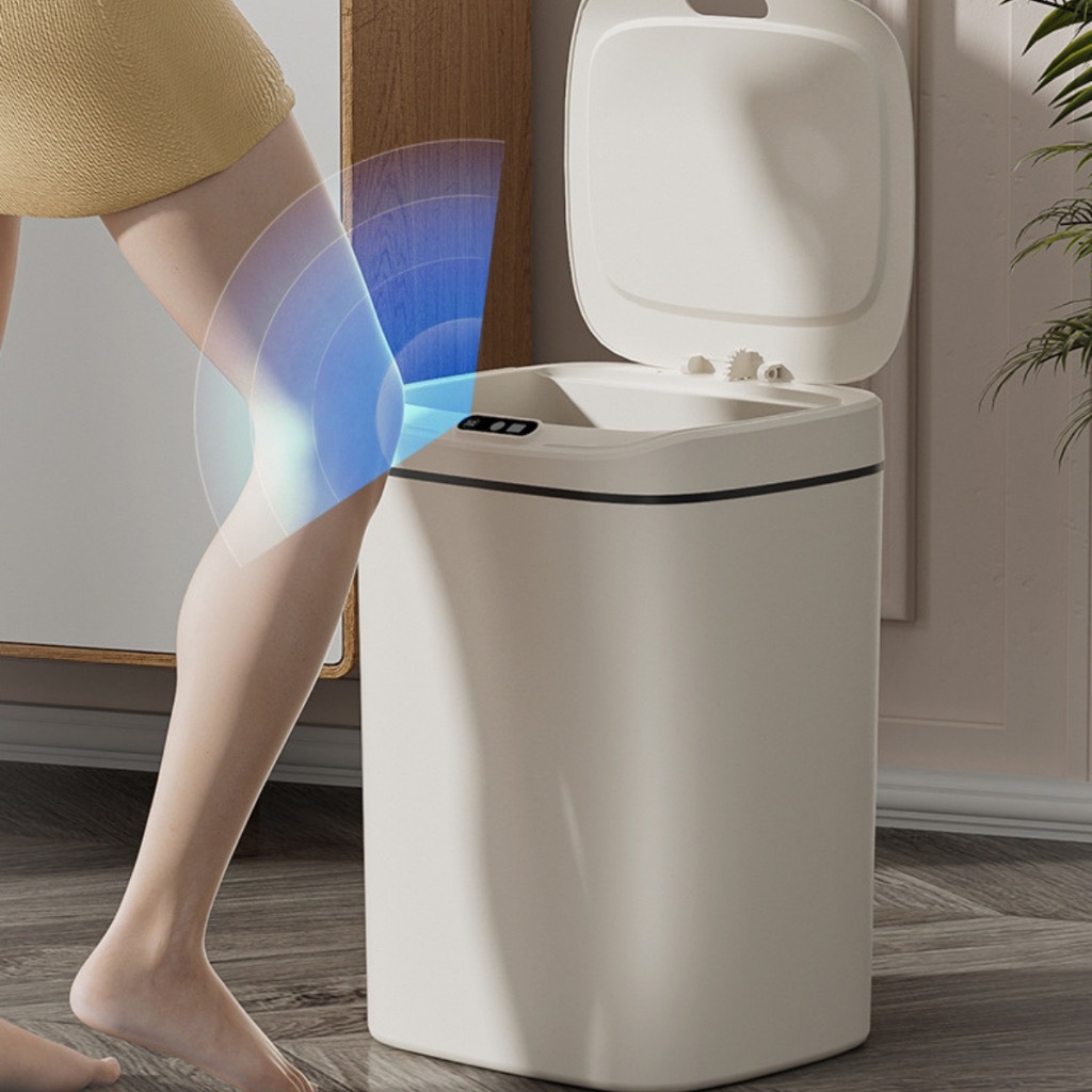 Lixeira com Sensor Automático Inteligente Abre Fácil em Toque Cesto Lixo Banheiro Cozinha Escritório