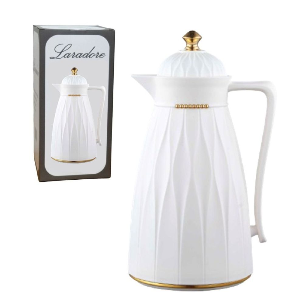 Garrafa Térmica de Café Laradore Chic – Branca e Dourada 1L