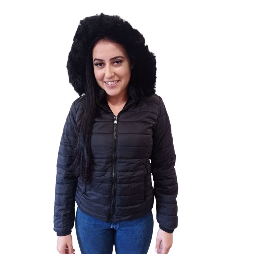 Jaqueta Feminina Puffer Bobojaco Forrada Com Pelo TM: G