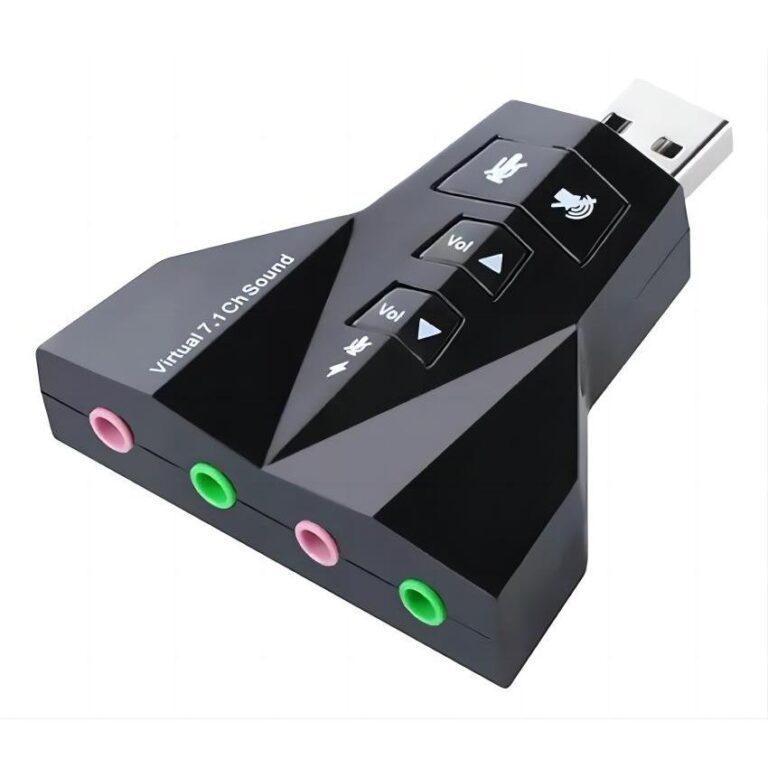 Adaptador Placa De Som Usb 7.1 Adaptador Áudio No
