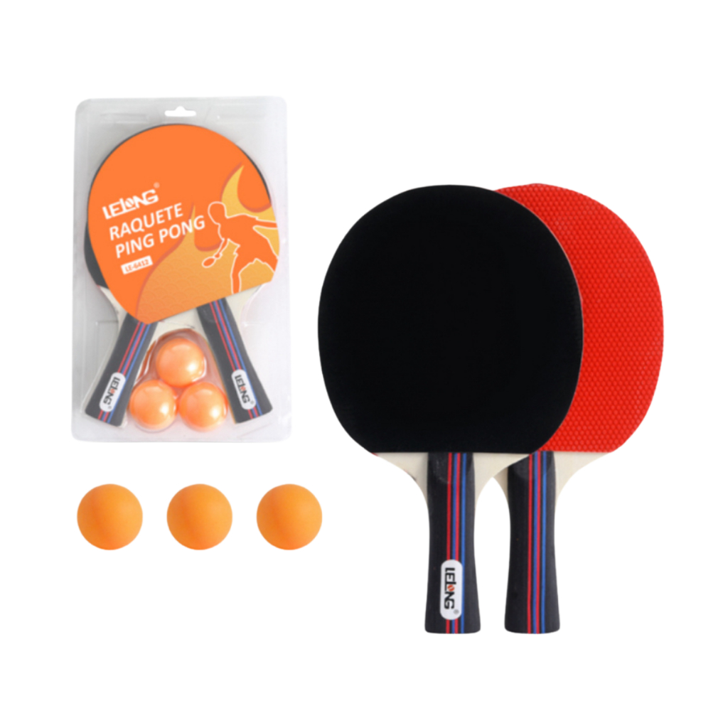 Kit 2 Raquetes Ping Pong Tênis De Mesa Premium Com 3 Bolas LELONG