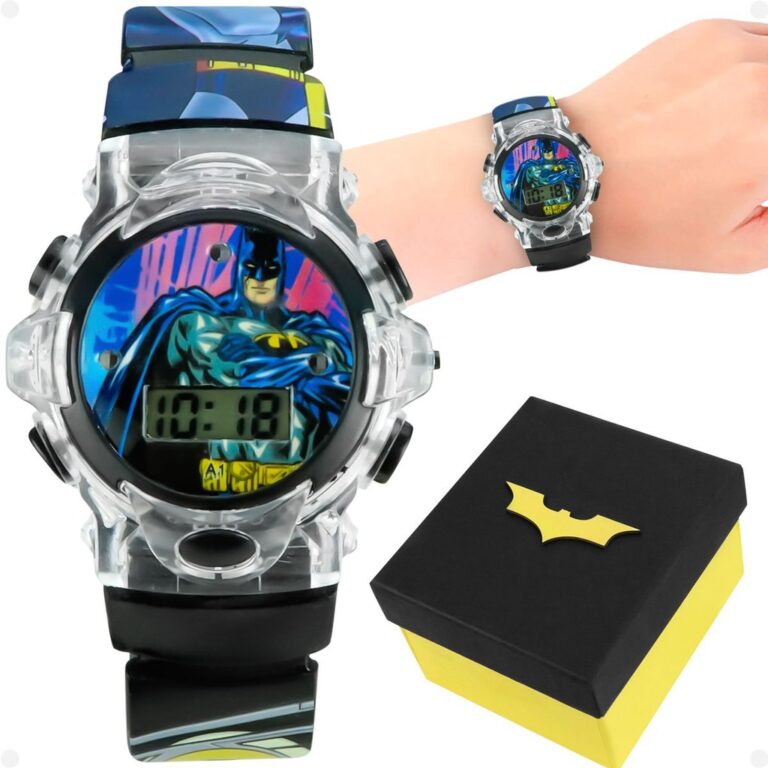 relogio batman infantil digital preto silicone led