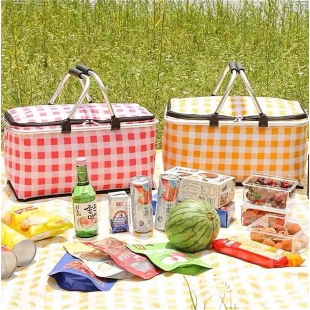 Cesta Térmica Bolsa Piquenique Dobrável Cooler Praia Lanche Camping Picnic