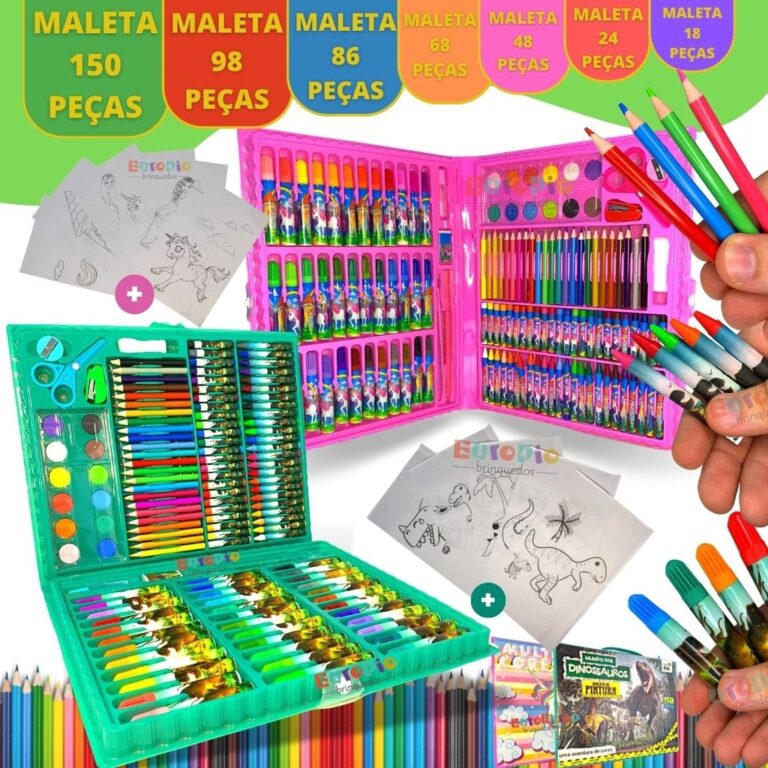 Maleta De Pintura Infantil Estojo Para Colorir Com