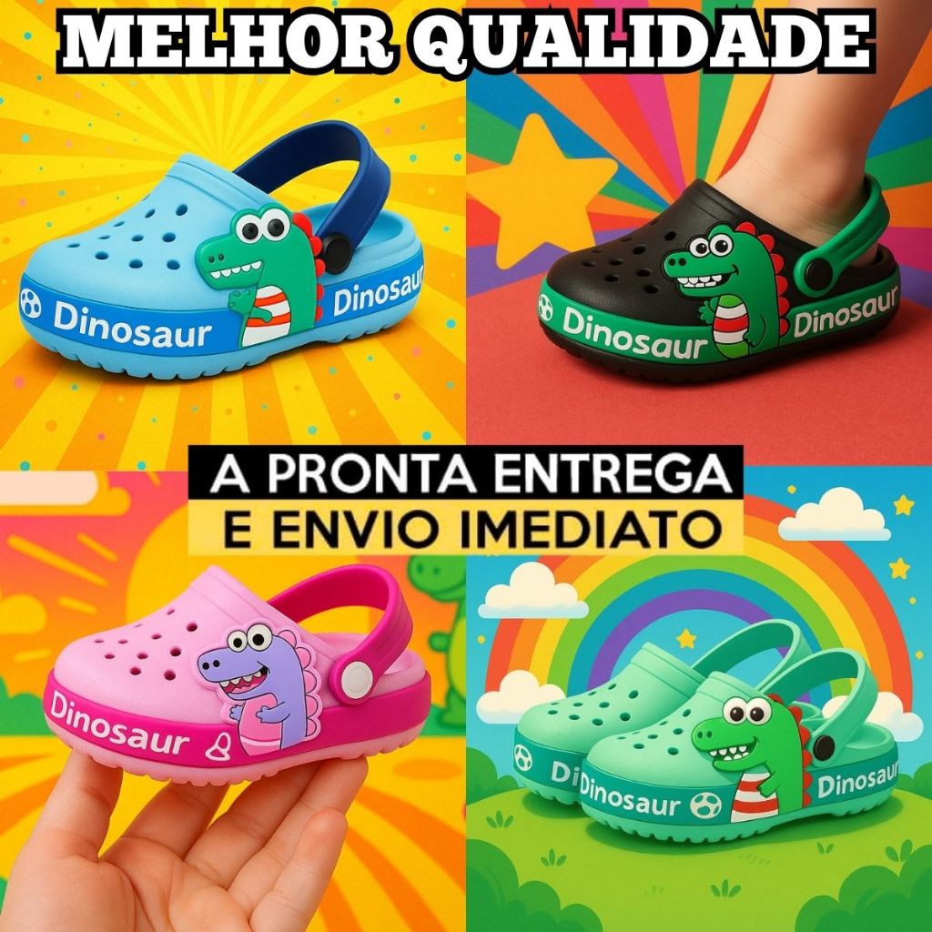 Babuche Dinossauro Chinelo Infantil Do 21 Ao 32 Dinossauro Dino Jurassic Promoção