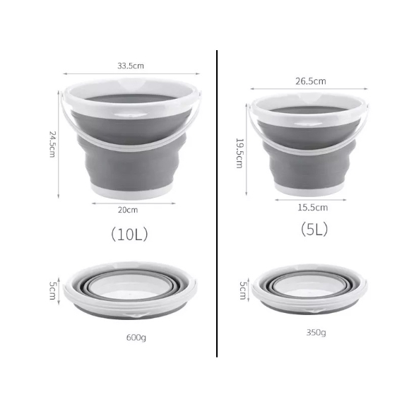 Balde de Silicone Retrátil Dobrável 3Litro 5 Lit