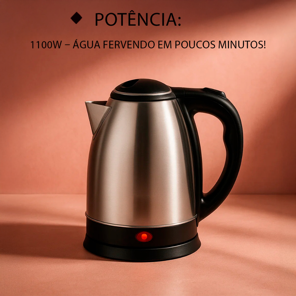 Jarra Chaleira Elétrica Aço Inox Café Bule 1,8 Litros Profissional