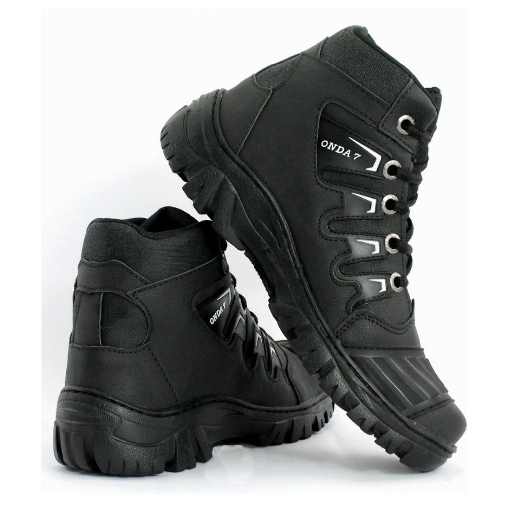 Bota Adventure Coturno Militar Motoqueiro Casual Sola Blaqueada Confortável