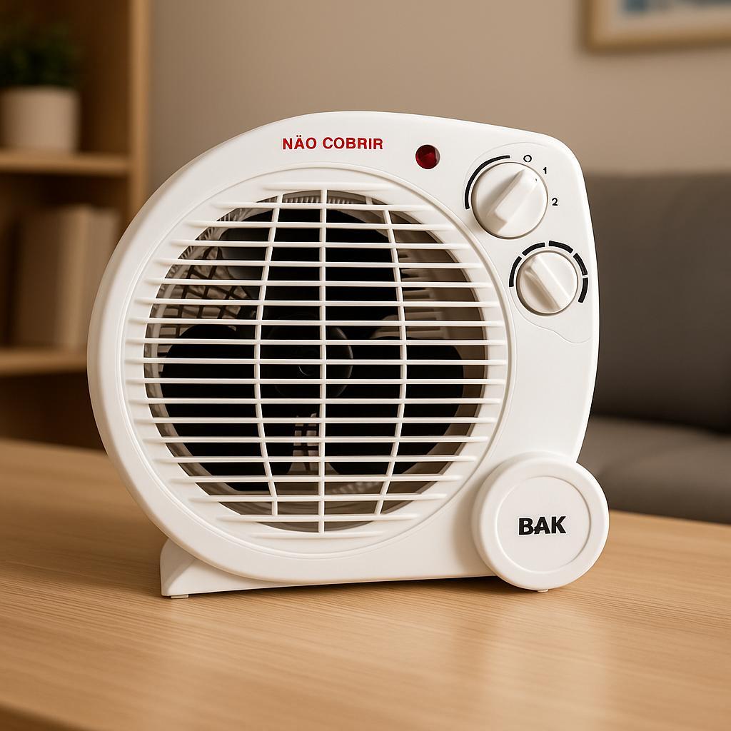 Aquecedor Elétrico Ambiente Portátil 110v ou 220v / Branca / Bak