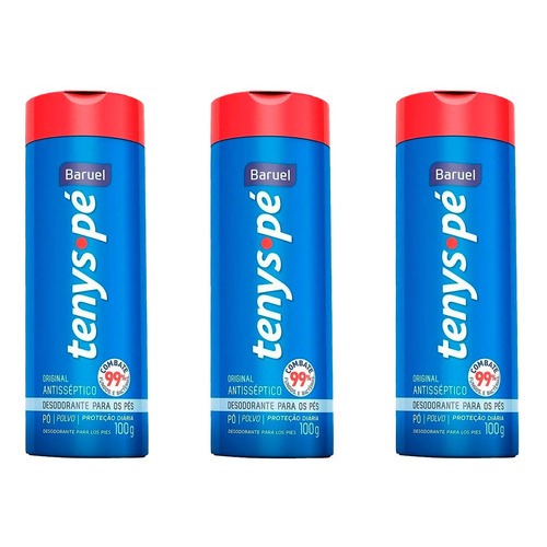 Kit 3 Tenys Pé Baruel Original 100 Gramas cada &#