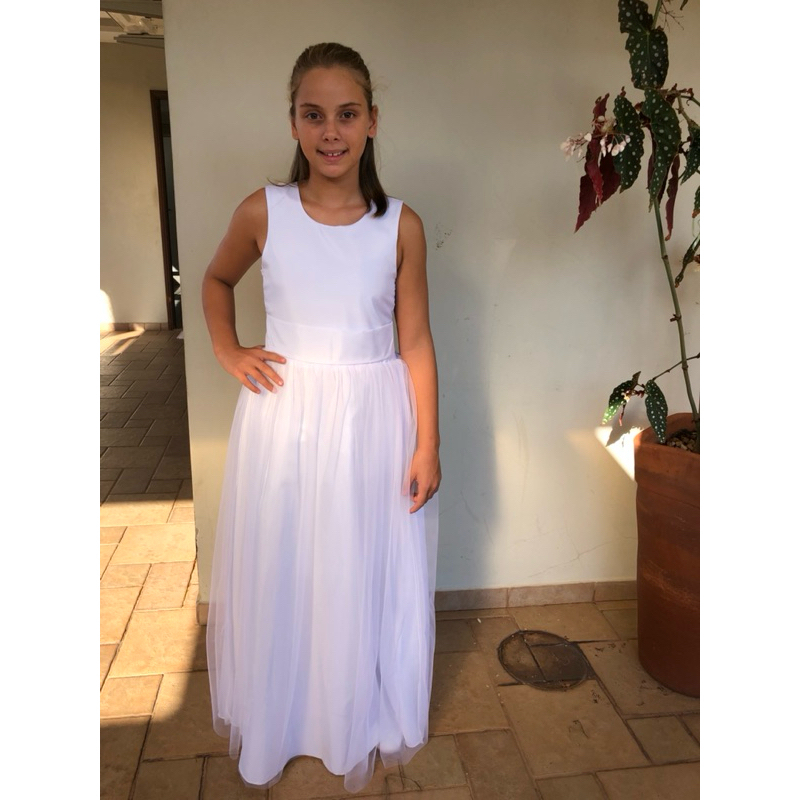 Faixa  e Laço Branco Dama de Honra Infantil Acessório Vestido Festa elegância conforto luxo REF4196