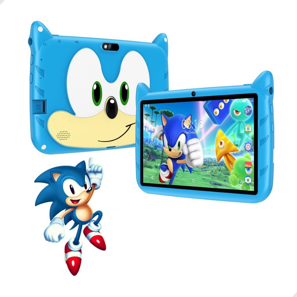 Tablet Kids Infantil Sonic 7 Polegadas wifi bluetooth com Caneta  com capa com operacional Android