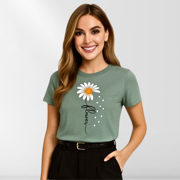 Blusa Feminina T-Shirt Manga Curta Malha 100% Algo