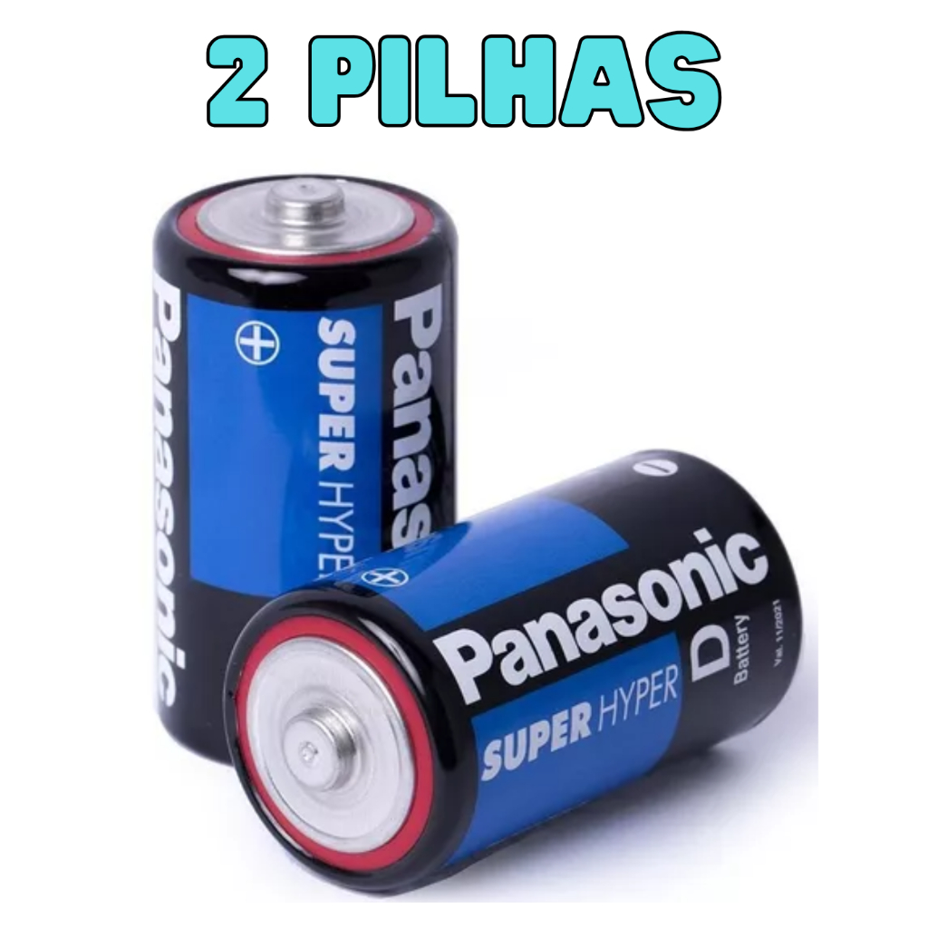 Pilha D Grande Comum Zinco Carvão Panasonic 1 Cartela- 2 Pilhas