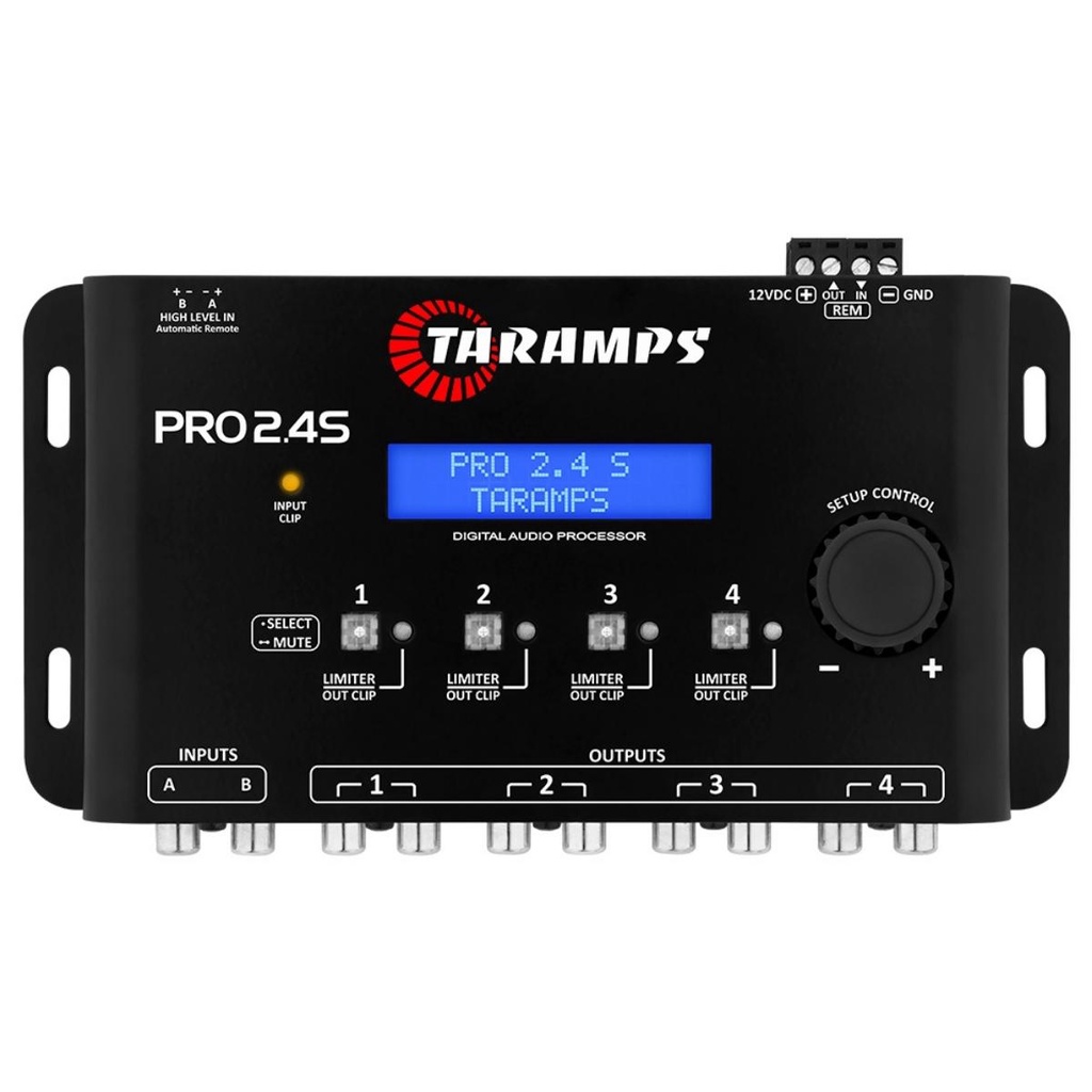 Processador de Áudio Automotivo Pro 2.4S Taramps Profissional 4 Vias Saída – Crossover Bass Boost