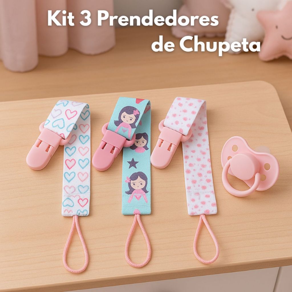 2 e 3 Prendedor de Chupeta Bico Bebe Baby Mam Buba Silicone Avent Philips Kuka Nuk Lolly Lillo MENIN