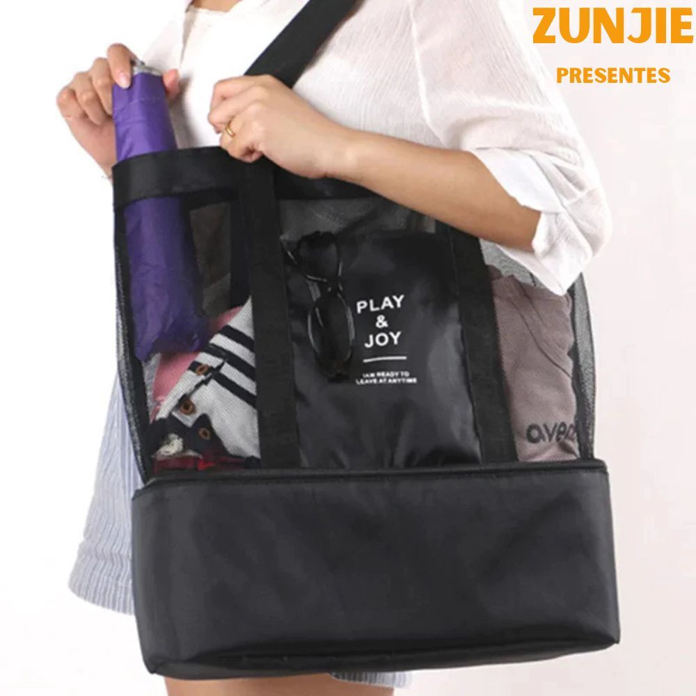 Bolsa Praia C/ Compartimento Cooler Térmico Passeio Play Joy Verão