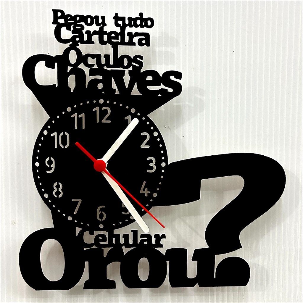 Relógio Decorativo Moderno em MDF  Frase Inspiradora Pegou Tudo Orou