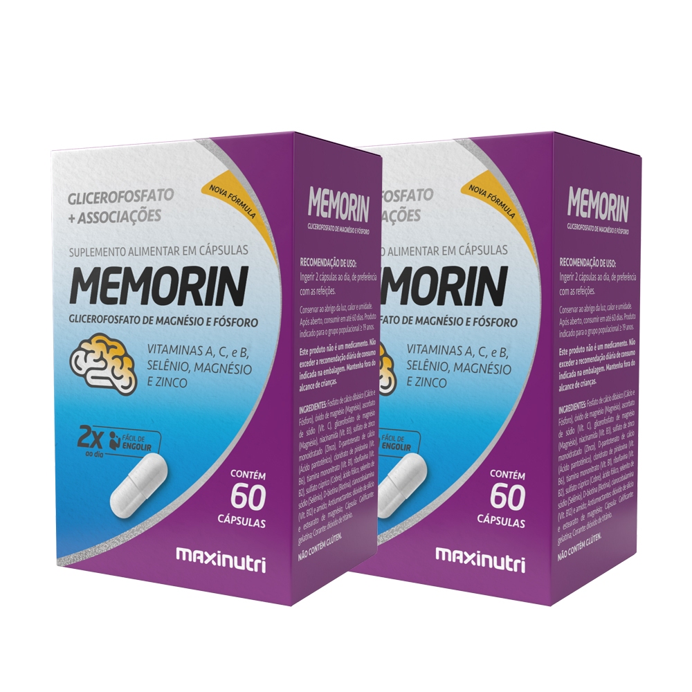 Kit 02 Memorin Fosforo Maxinutri 60 Capsulas