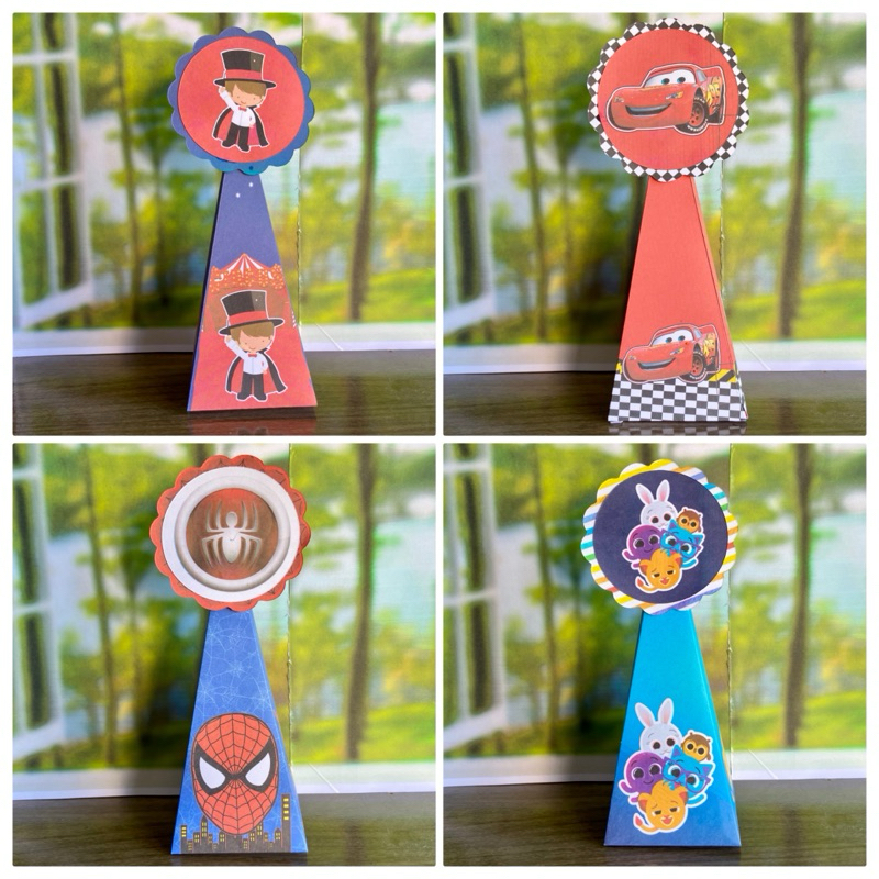 10 Caixinhas Piramide PEGUE E MONTE Todos os Temas Personalizado lembrancinha infantil