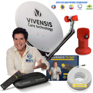 Kit Nova Parabólica Digital Vivensis: TV HD Grátis Onde Estiver