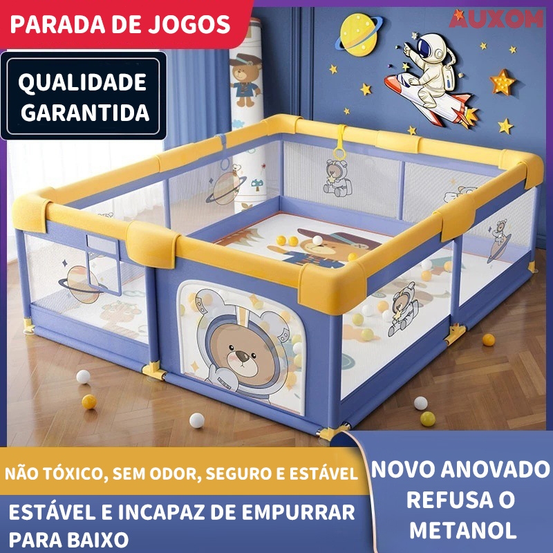 Chiqueirinho Dobrável para Bebê 180x120cm/200x150cm | Cercado Infantil com Proteção e Conforto