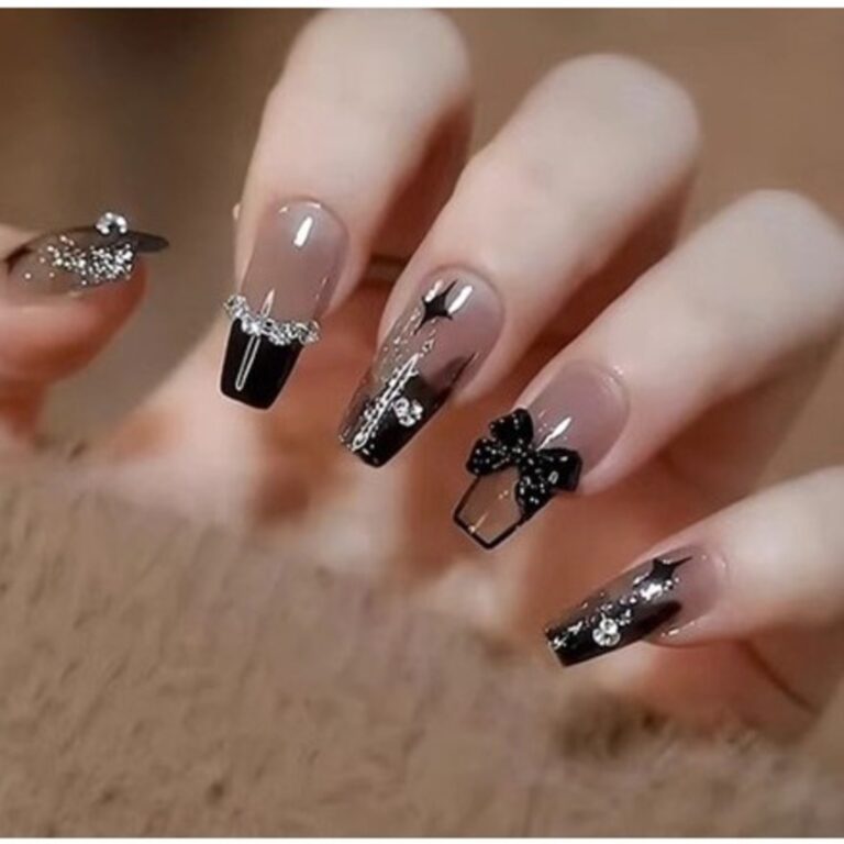 KIT 24/48/72 Unhas C/Cola Postiça Decorada Glitte