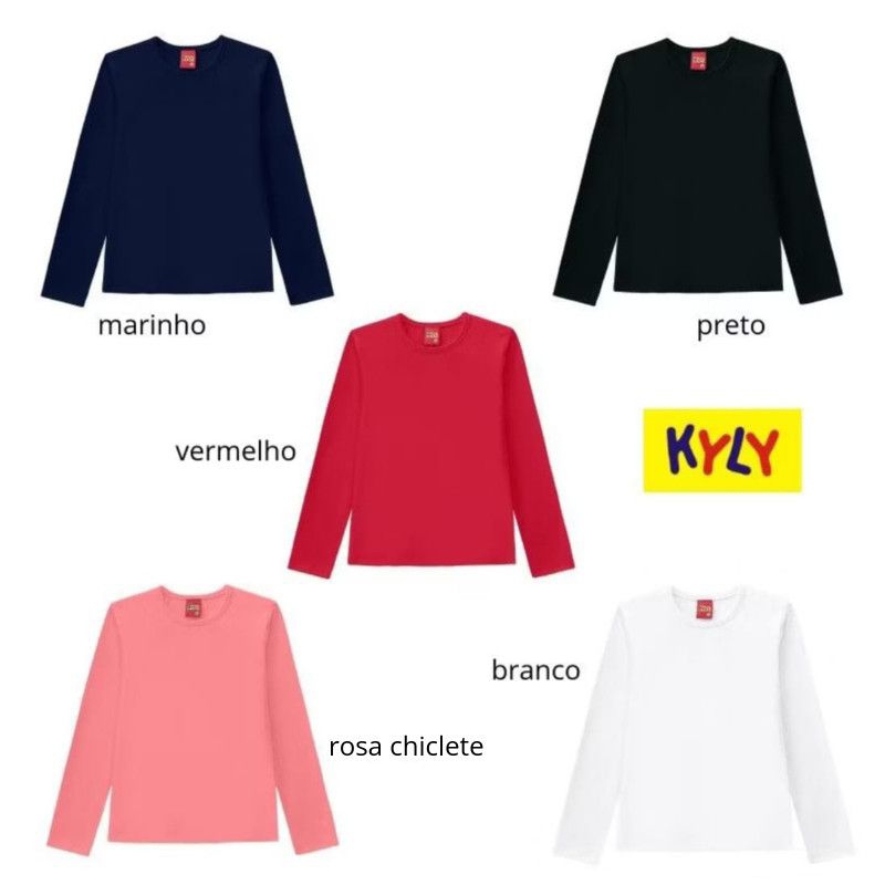 Blusa infantil menina manga longa em cotton Kyly 4/8  206210
