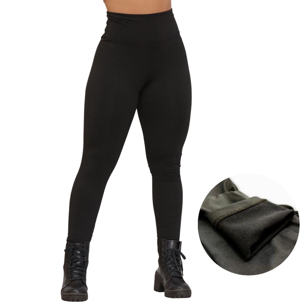 Calça Flanelada Legging Térmica Peluciada Leg Forrada Suplex