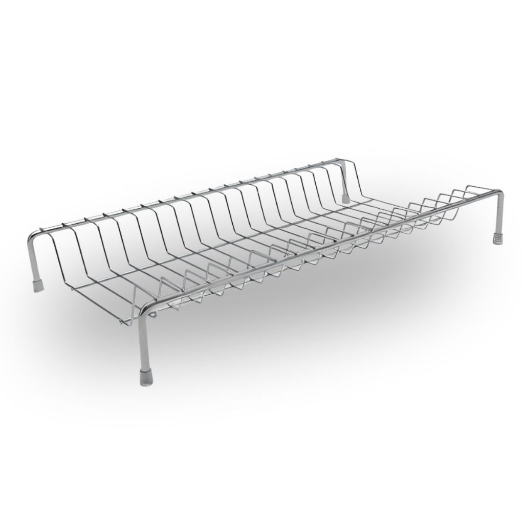 Suporte Organizador Escorredor 18 Pratos Para Cozinha Armário de Louças, Copos e Pratos Aço Inox