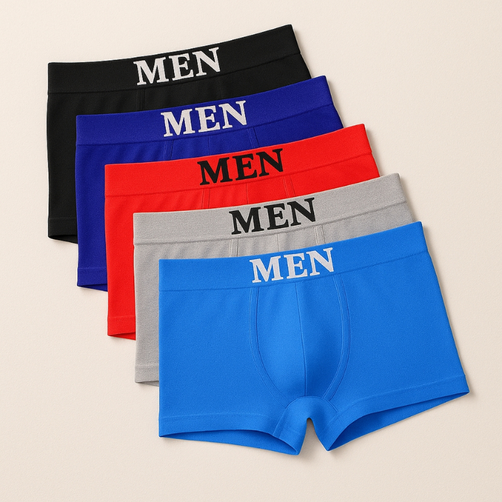 Kit com 4 Cueca Boxer Masculina Sem Costura Microfibra