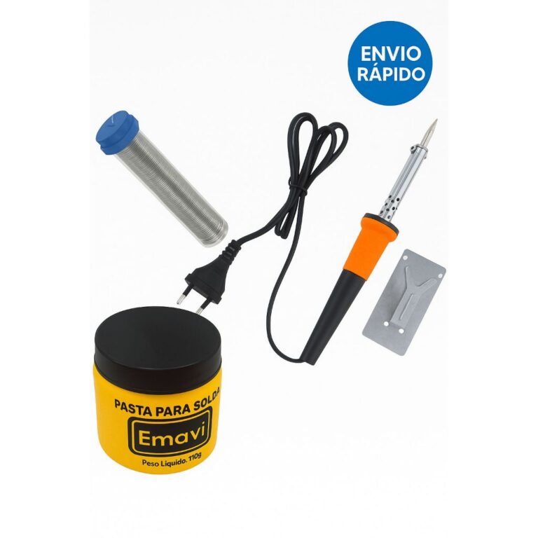 Ferro de Solda 110V ou 220V + Pasta e Tubo de Sold