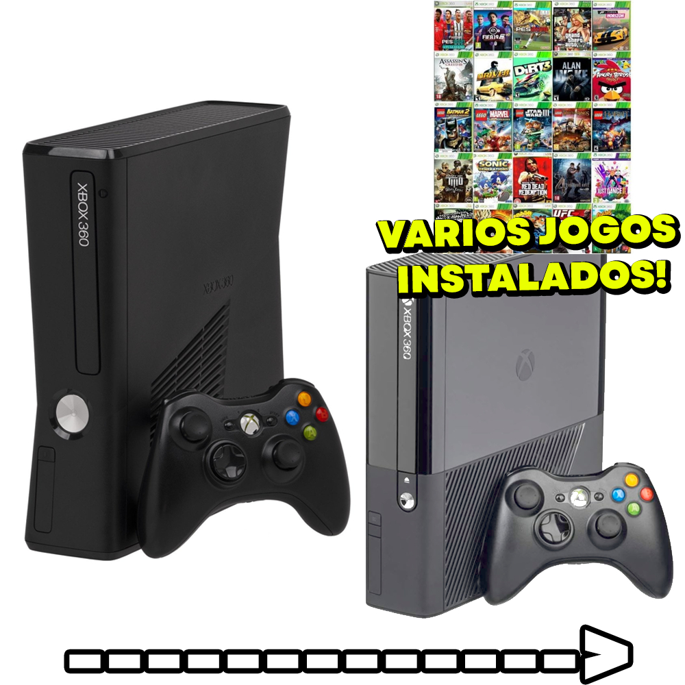 XBOX 360 Slim e Super Slim RGH COM HD COMPLETO LOTADO DE JOGOS