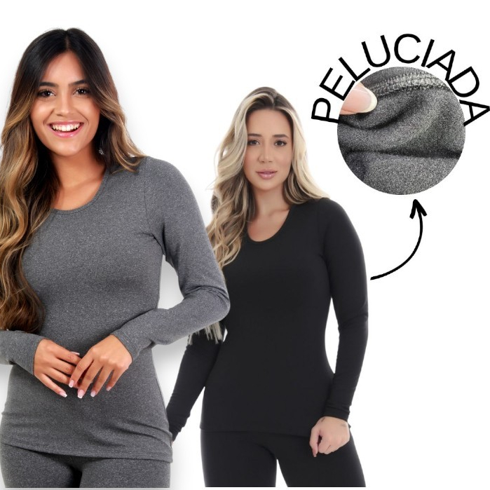 Blusa Térmica Feminina Flanelada Outono/Inverno M