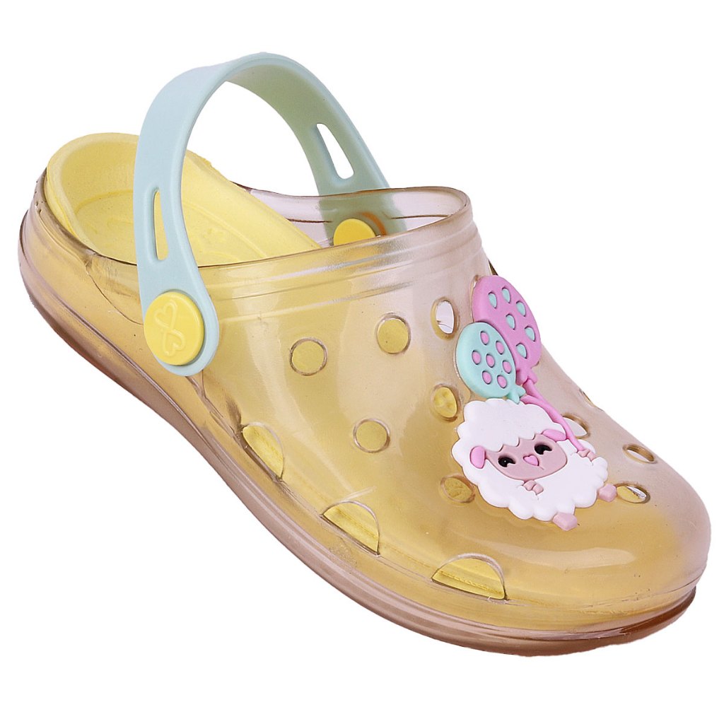 Babuche Infantil Feminino WorldColors Pop Clear Baby –  Transparente/Verde Chá